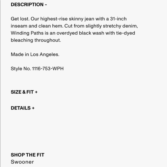 NWT MOTHER Superior High Rise Skinny The Super Swooner in Winding Paths 24 or 31 - Picture 5 of 17